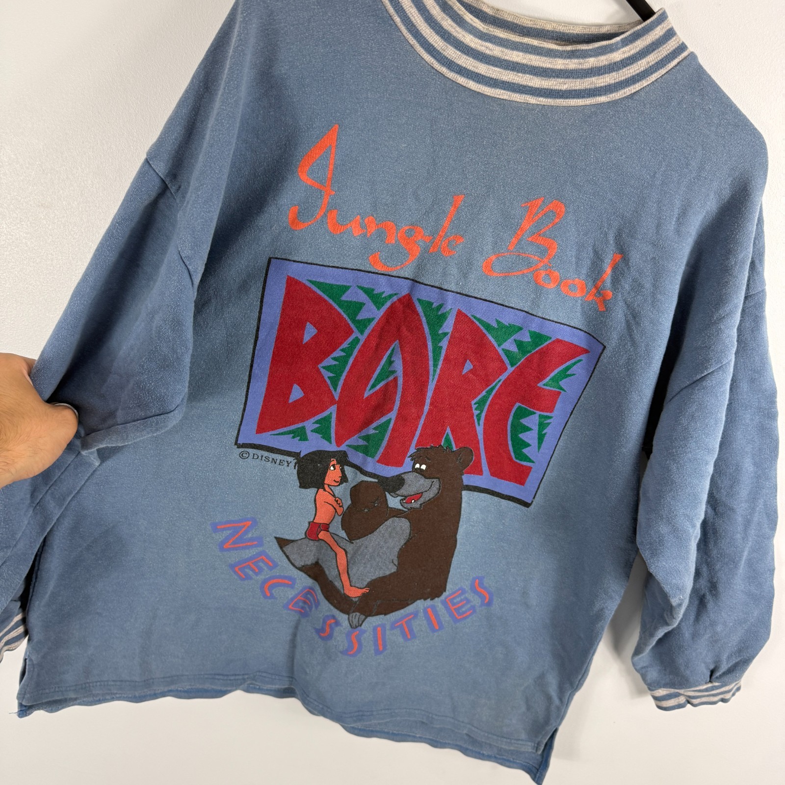 Vintage H&M 90's Disney Jungle Book Baloo Blue Size 146/152 Pullover Sweatshirt image 2