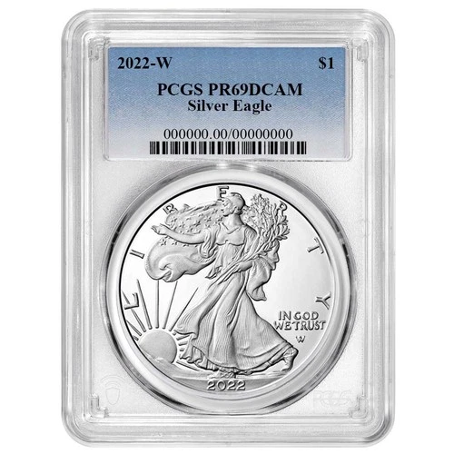 2022-W Proof $1 American Silver Eagle PCGS PR69DCAM Blue Label