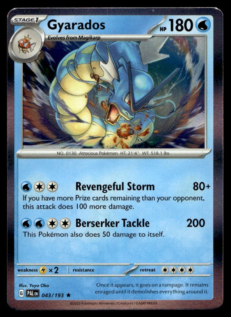 Gyarados 43/193 Pokemon Card Paldea Evolved Rare 180 HP Holo Near Mint K22