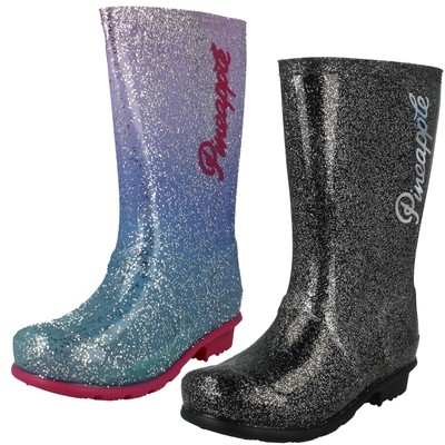 Mädchen Pineapple Glitzer Regen Gummistiefel Nass Wetter Gummistiefel - X1r272