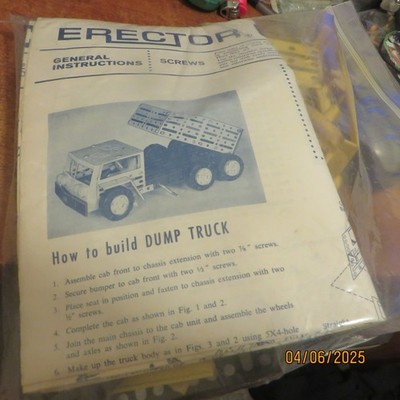 ERECTOR CONSTRUCTOR SET FOR PARTS