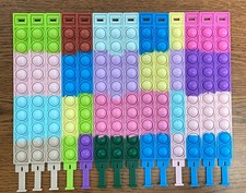 NEW 14 Pop It - Stress Relief - Plastic Bracelets 8 1/2" Long
