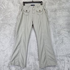 A ropostale Khakis Pants Womens 4 Green Twill Low Rise Flare Cargo Pockets