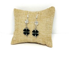 St Patrick's Day Shamrock Dangle Drop Earrings