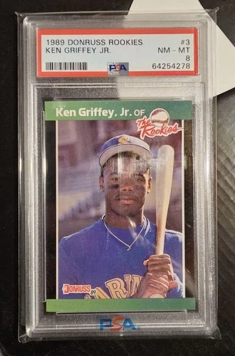 1989 Donruss the Rookies Ken Griffey Jr #3 PSA 8 RC