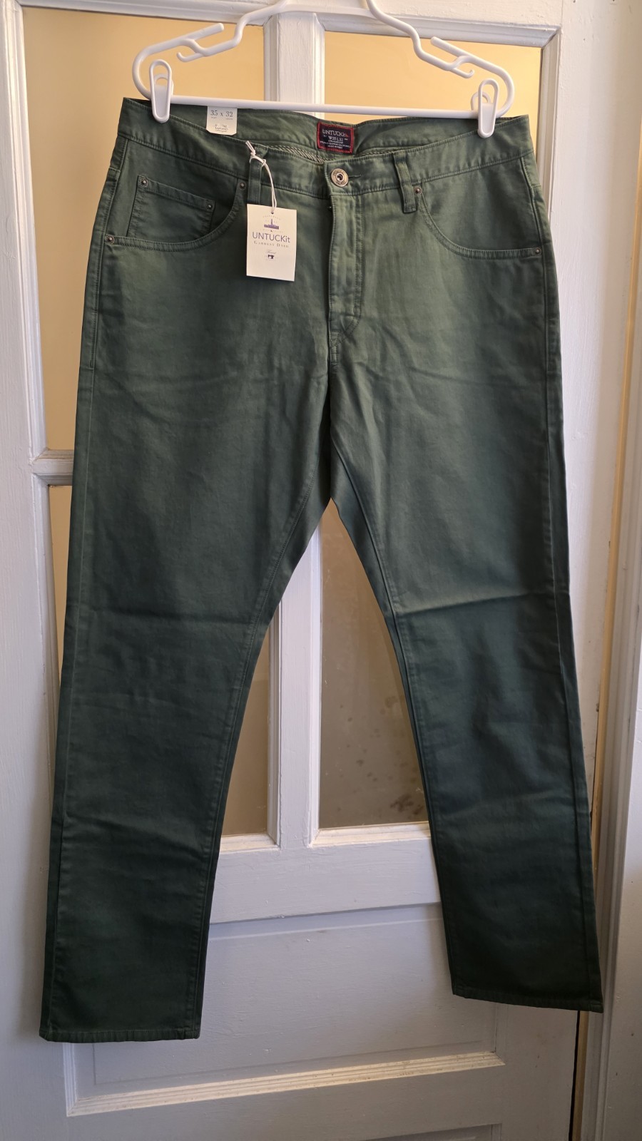 UNTUCKit Men's Olive Straight Fit Chino Pant 35x32 Green