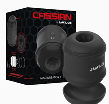 Masturbatore uomo a coppa Cassian doppio foro per pene passante IPX7