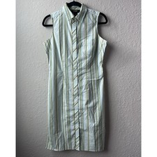 Vintage 2000s/ Y2K Woman's  Striped Green and Blue Express (Size: 9 - 10)