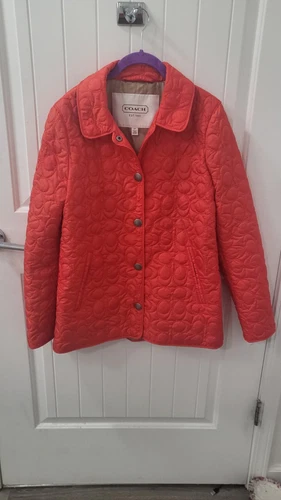 Giacca trapuntata Coach leggera arancione autunno