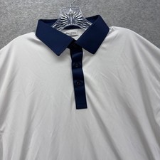 Collars Co Polo Shirt Mens Extra Large White Performance Stretch Golf Preppy