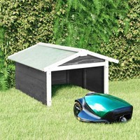 Roboter-RasenmäHer Garage 72X87X50 Cm Grau Weiß Tannenholz