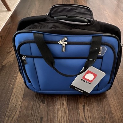 DELSEY Helium Sky 17'' Trolley Tote Blue/Black Wheels Retractable Handle 2791802