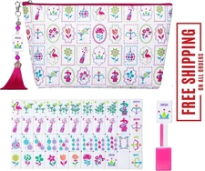 160 Acrylic American Mahjong Game Set with Carrying Bag and Accessories, 1.41’’ 