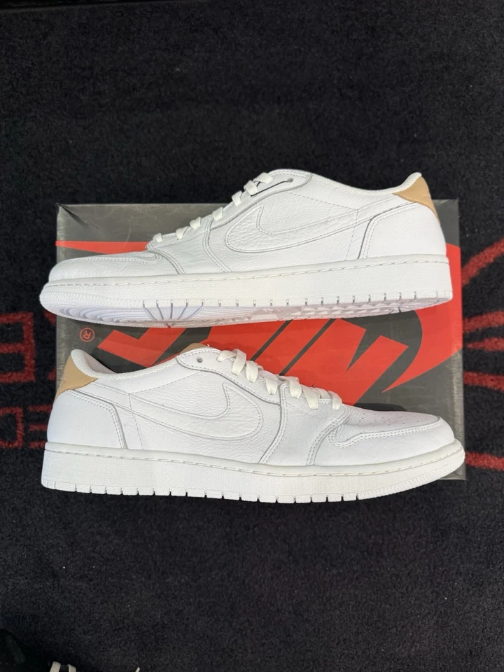 Talla 12 - Air Jordan 1 Retro OG Premium Bajo Blanco Tostado Foto 2 de 4