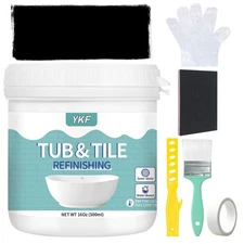 YKF Tub and Tile Refinishing Kit, Quick-Dry Tile Paint for Wall, Floor & Coun...