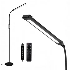LED Floor Lamp with Remote & Touch Control, Dimmable Timer Light, Eye-Caring ...