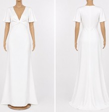 Show Me Your Mumu Rome Twist Gown Womens Large Ivory Twist Front Short Sleeve