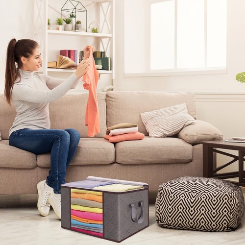 90L Large Storage Bags,6 Pack Foldable Clothes Storage Bins with Zipper and L... - Bild 7 von 7