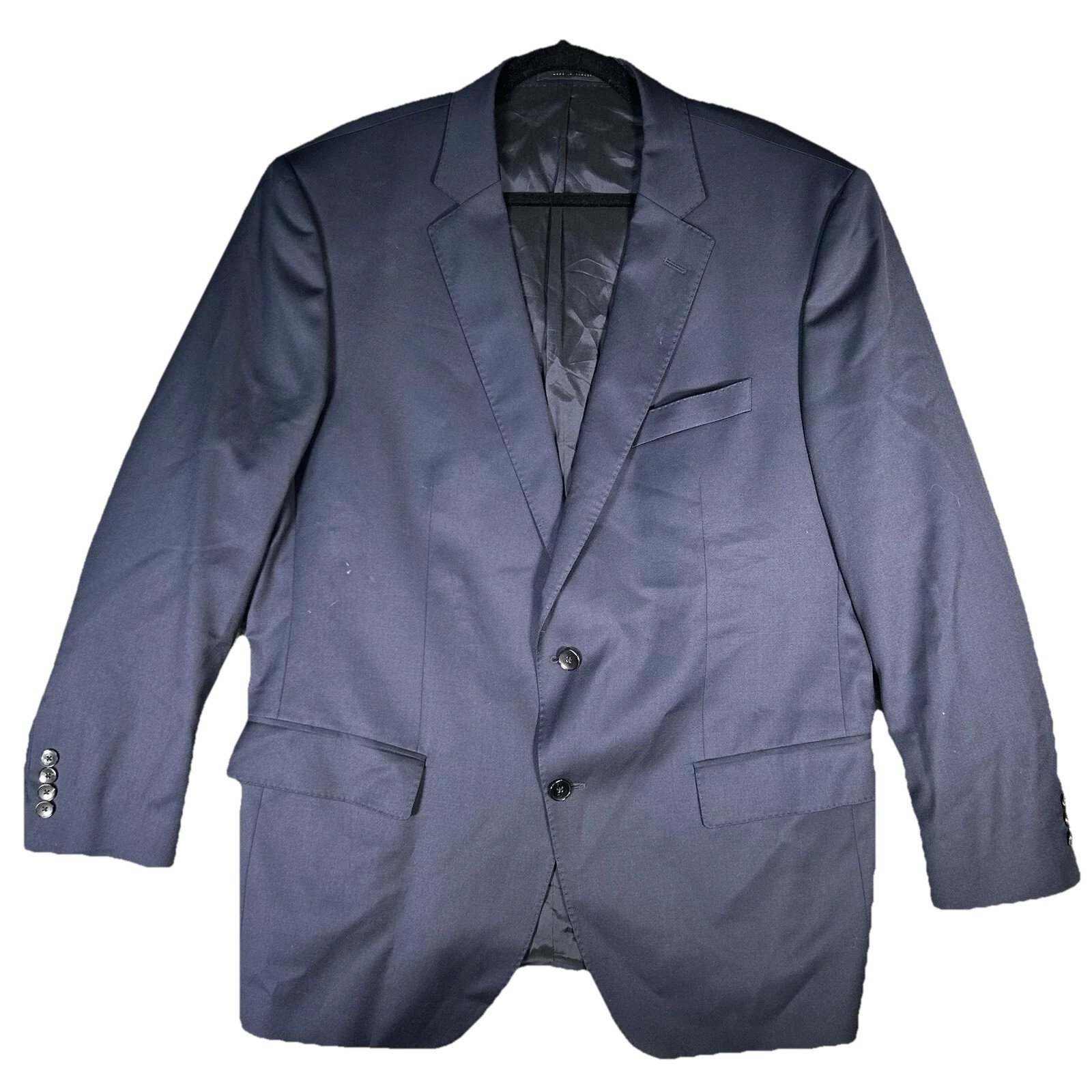 Hugo Boss, Hugo Boss Men’s Suit Jacket 48R Navy Wool Stretch Tailoring Reda Made In Italy