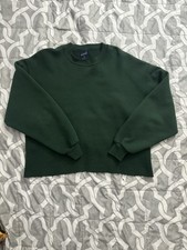VINTAGE Russell Made in USA Green Cropped Sweatshirt