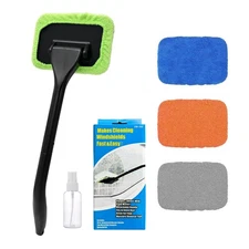 Car Microfiber Cloth Windshield Cleaner with Extendable Long-Reach Handle