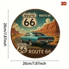Vintage Route 66 Tin Metal Signs Home Décor Retro Americana Road Trip Wall Deco