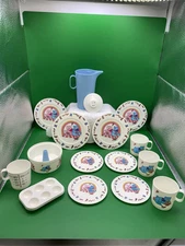  Chilton-Globe, Inc. VTG... 16 piece Child's dish set. Pink & Blue Bear pattern 
