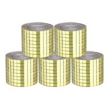 8000 Pcs 5 x 5 mm Square Glass Self-Adhesive Mirror Mosaic Tiles, Gold