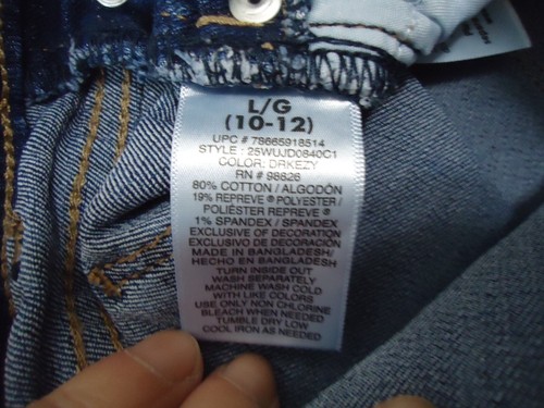 Shortalls JORDACHE Girls L (10/12) Bib Overalls Denim Floral Embroidered Pockets - Picture 7 of 7