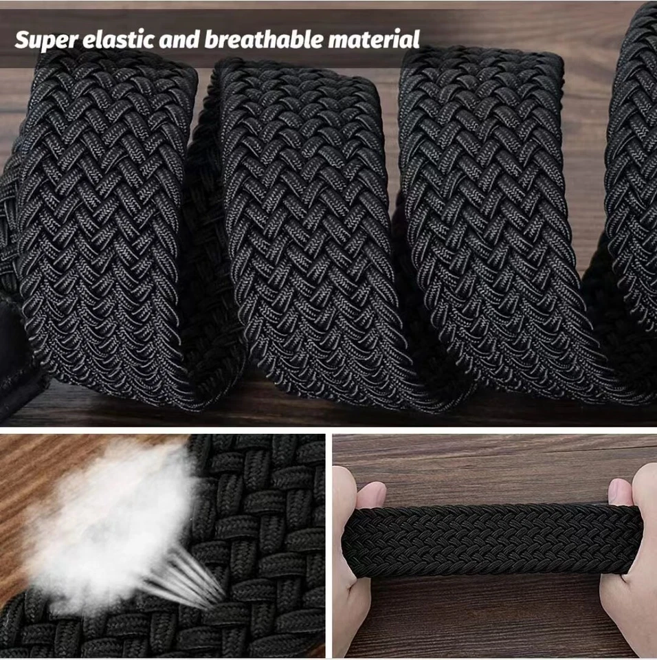 cintura elastica per uomo e donna in tessuto, Cintura intrecciata Elasticizzata - Immagine 3 di 4