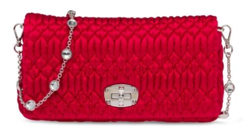 Miu Miu Quilted Silk Crossbody Bag £1600- Ex-Display Red Clutch Pochette - Picture 2 of 20