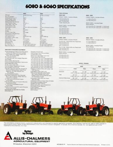 1989 ALLIS CHALMERS 6060 & 6080 TRACTOR - ORIGINAL BROCHURE - Picture 4 of 4