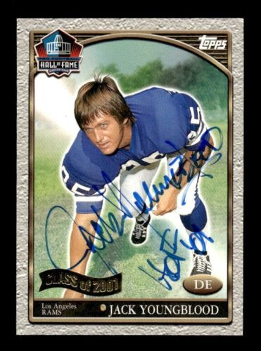 HARD SIGNED 2001 Topps Hall of Fame Class of 2001 Jack Youngblood W/ "HOF 01"