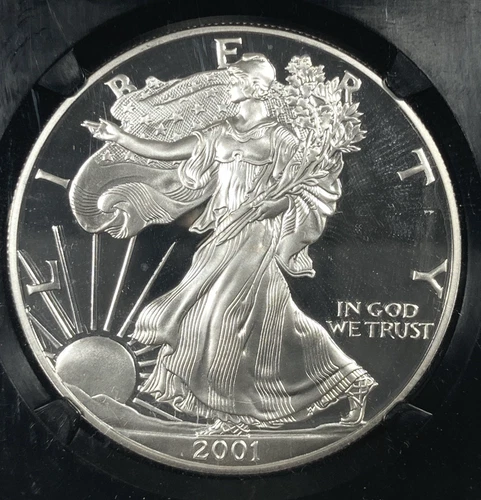 2001-W Silver Eagle ASE 1.00. NGC PR 69 UC Proof.