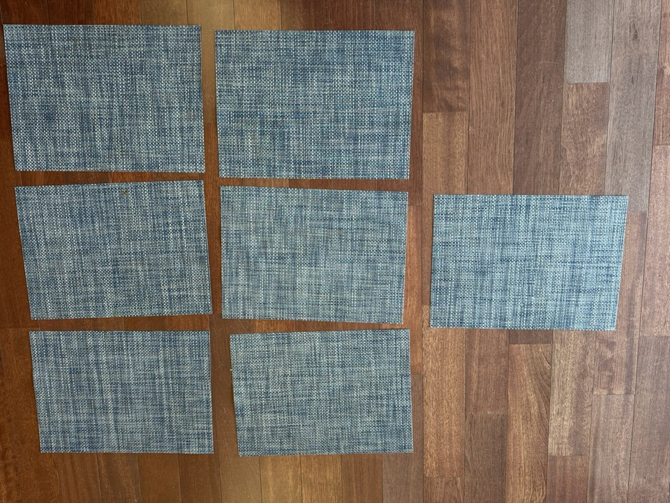 Seven Navy And Silver Weave Chilewich Placemats 19” X 14” eBay