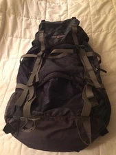 Field & Stream 65L Backpack, Blue N Grey PreOwned Internal-frame Soft Waist Belt
