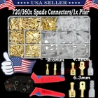 900/360Pcs Male Female Wire Spade Connectors Crimp Terminals Kit for Car Speaker