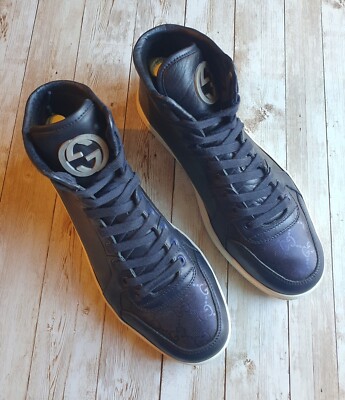 GUCCI NAVY HIGHTOP HERREN SNEAKER GRÖßE UK 6,5 US 7,5 EU 40,5