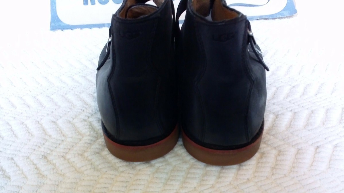 UGG Australia 1003381 Graham Black Leather Monk Strap Boots 