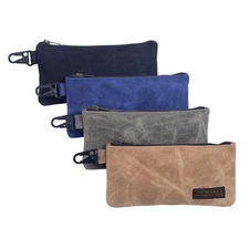 Small Tool Bag, Waxed Canvas Zippered Pouch, Tool Pouches with Zipper, Utilit...