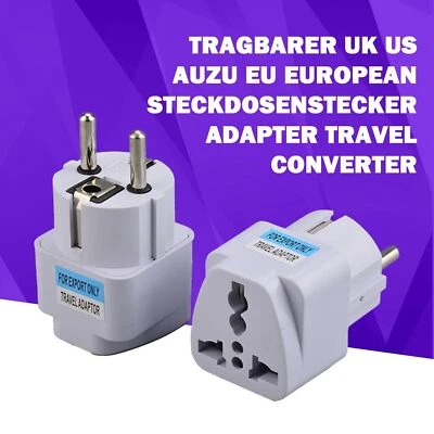 MERKENLOS EU Steckdose Stecker Adapter Reisestecker 250V 10A Tragbar Reiseadapter Weiß DE