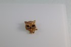 Lovely Gold Tone Cat Pin Rhinestones Eyes — photo 3