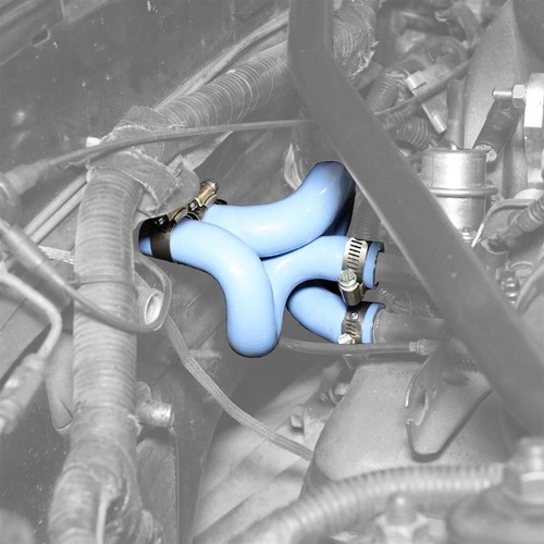 1986-1993 MUSTANG HEAVY DUTY BLUE SILICONE HOSE & CLAMP KIT OUTLAW 5.0 SALE - Picture 4 of 24