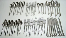 56 Pieces Oneida USA Stanza Stainless Flatware 8 Place Setting