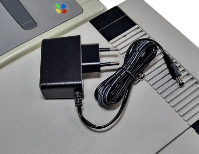 RETRO GAME SUPPLY Power Supply for Nintendo NES et Super NES - 2m Cable - EU Plug - AC Adapter PSU
