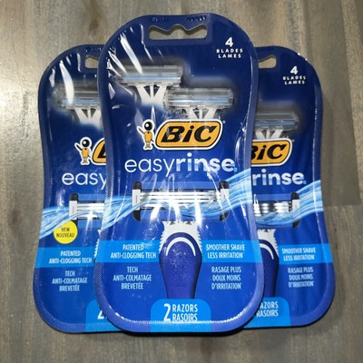 (3) BIC Easy Rinse 4-Blade Men's  Disposable Razor-2ct.