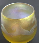 Antique Tiffany Art Glass Favrile Miniature Vase Cordial, Signed &#'d