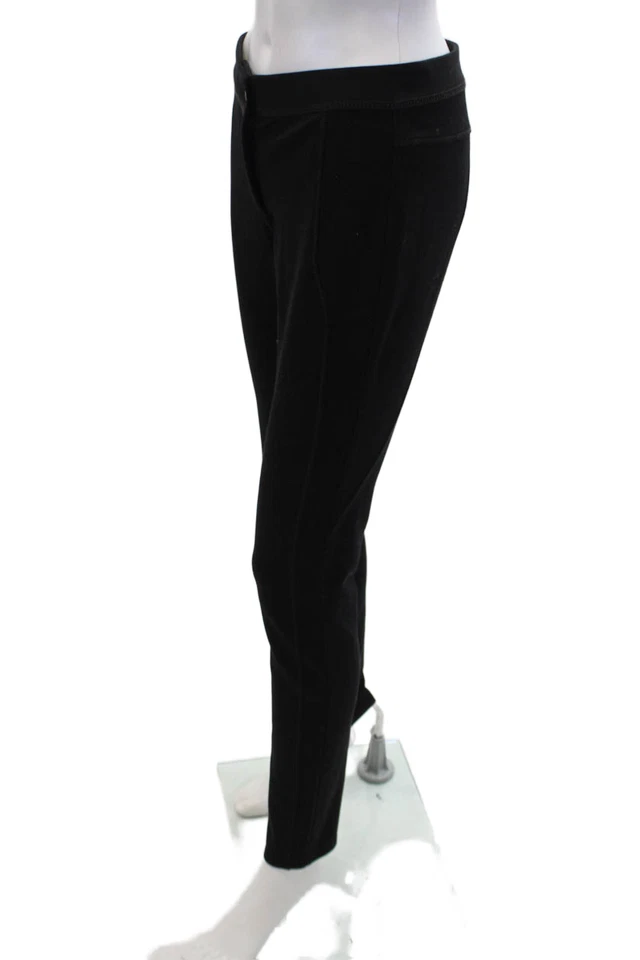 Pantalones informales Generra para mujer con cremallera tiro alto pierna ajustada algodón negro talla 6 Foto 2 de 4