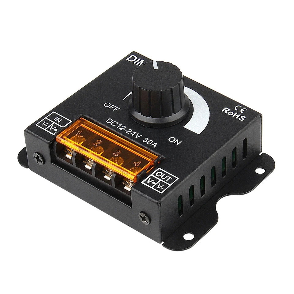 12V 24V 30A LED Dimmer PWM Dimming Controller For LED Lights or LED Strip Lights - Image 2 of 4