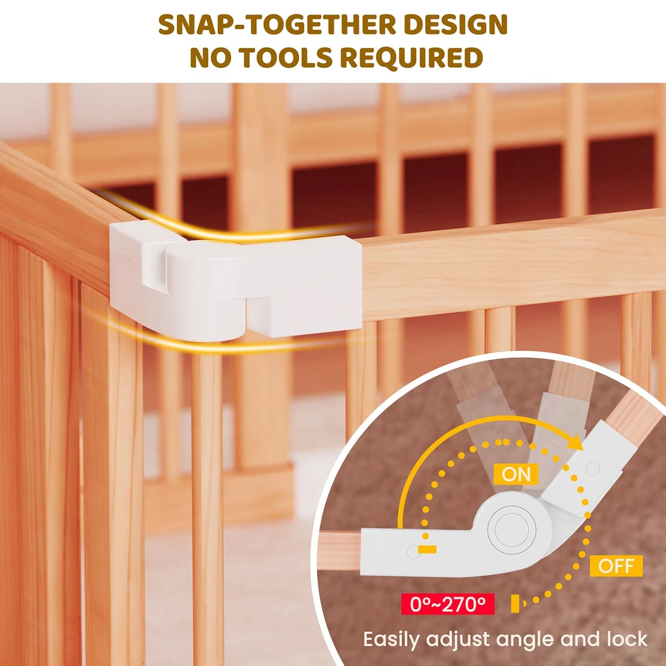 NAIZEA Plegable Madera Parque Infantil Centro de Actividades CercaÁrea de Juego63x63x24" Foto 3 de 4